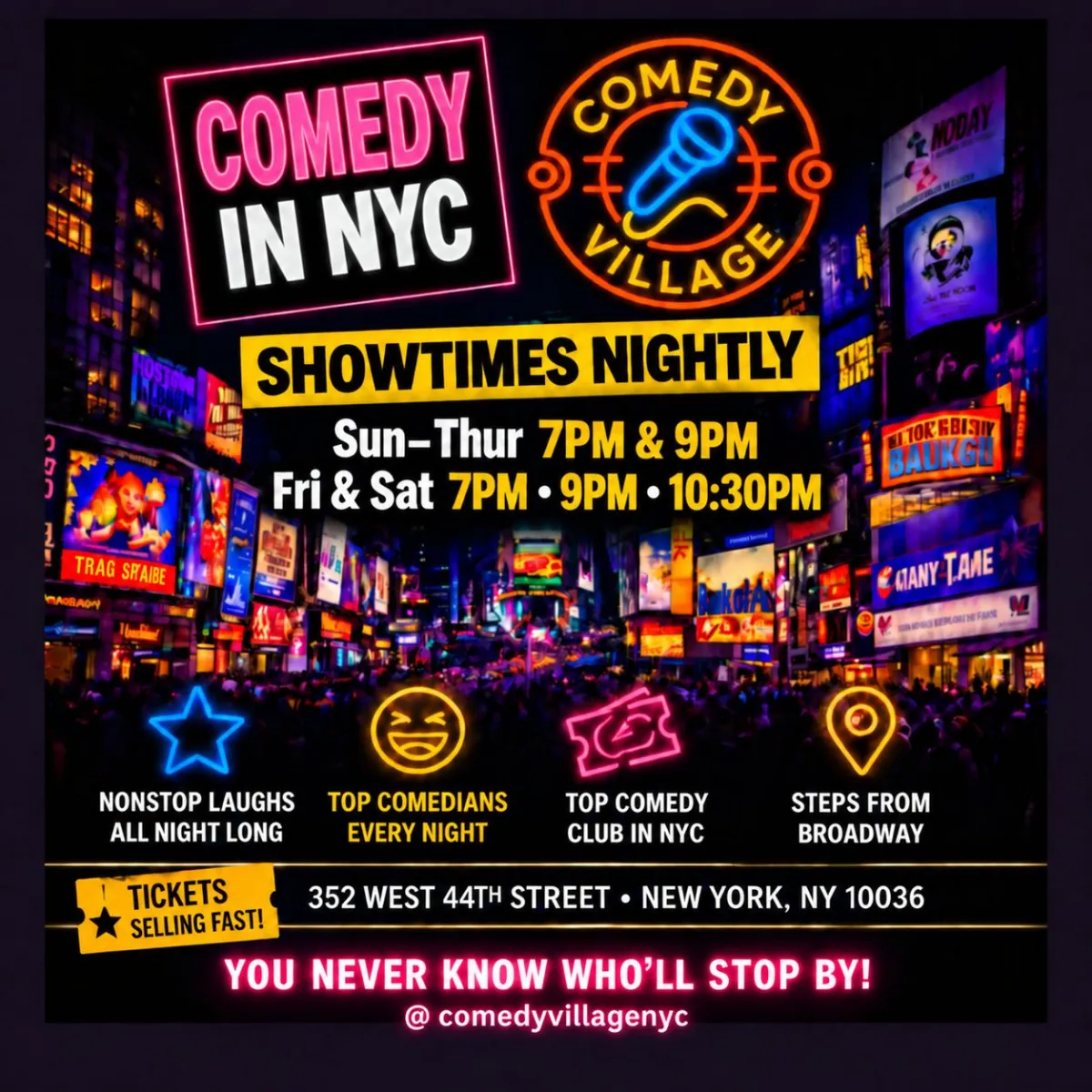 Times Square Comedy | Tues, October 27th @7 PM