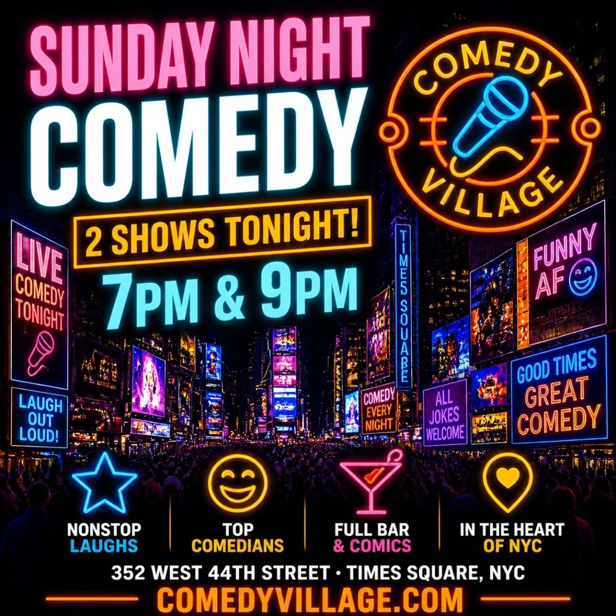 Live Comedy NYC | Sun, October 25th @7 PM